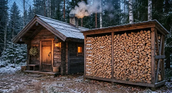 Укладка дров в Столбовой, улица Вишнёвая, 1Б